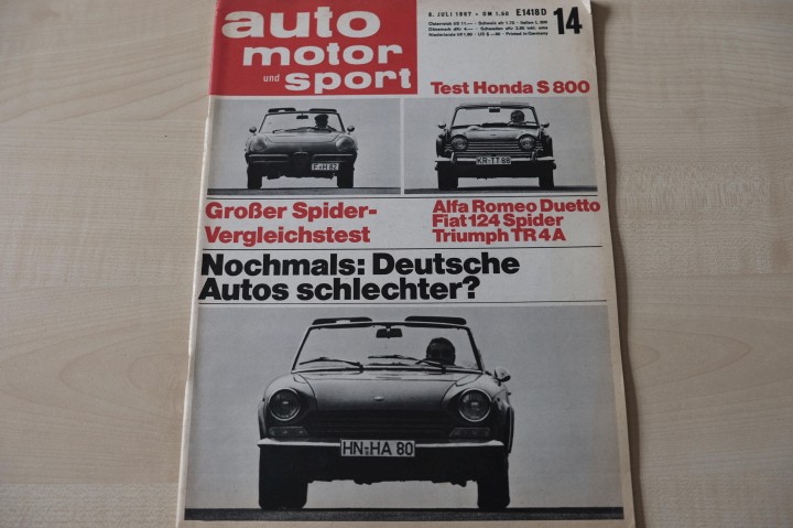Deckblatt Auto Motor und Sport (14/1967)